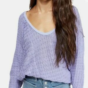 WE THE FREE Thien's Dolman-sleeve Shrug Sweater Purple Small